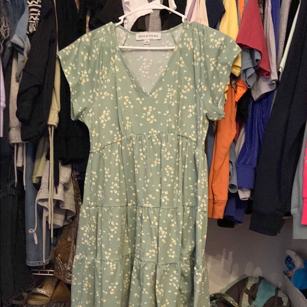 Floral Green Dress